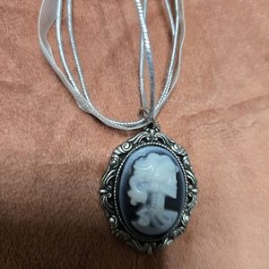 Skull Cameo Pendant Necklace